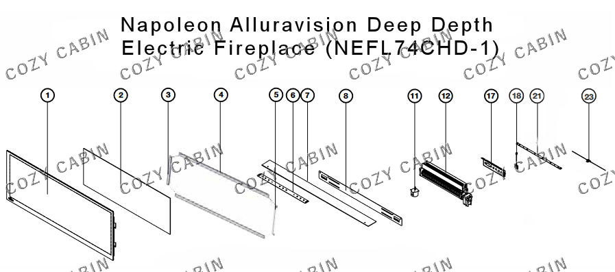 Alluravision Deep Depth Electric Fireplace (NEFL74CHD-1) #NEFL74CHD-1